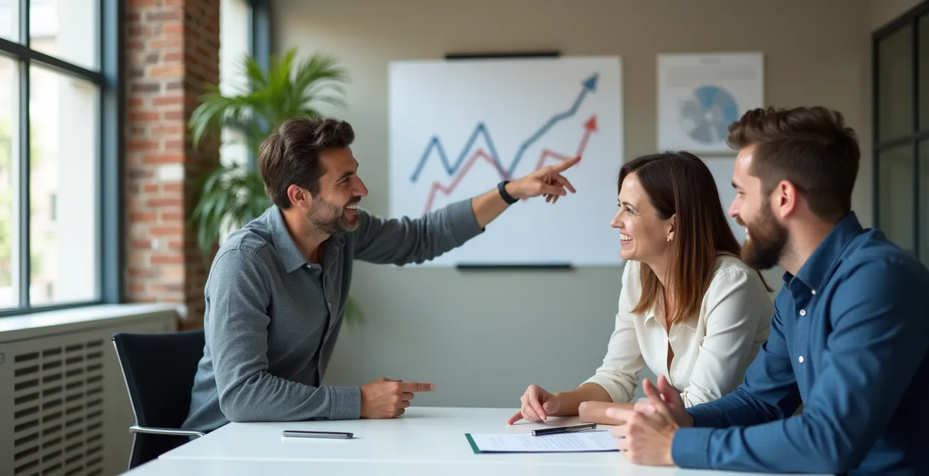 Team di imprenditori italiani durante presentazione campagna crowdfunding