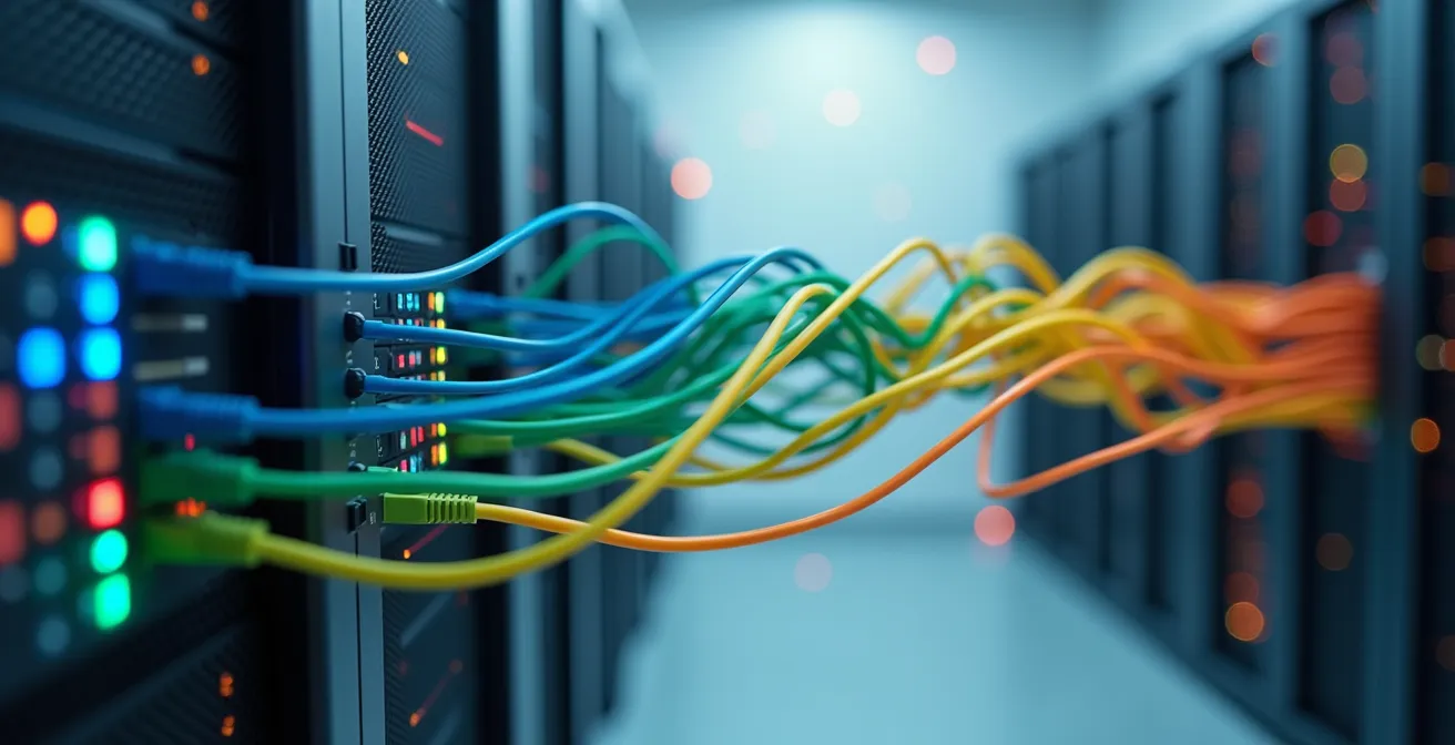 Infrastruttura di rete LAN aziendale con segmentazione VLAN e cablaggio strutturato