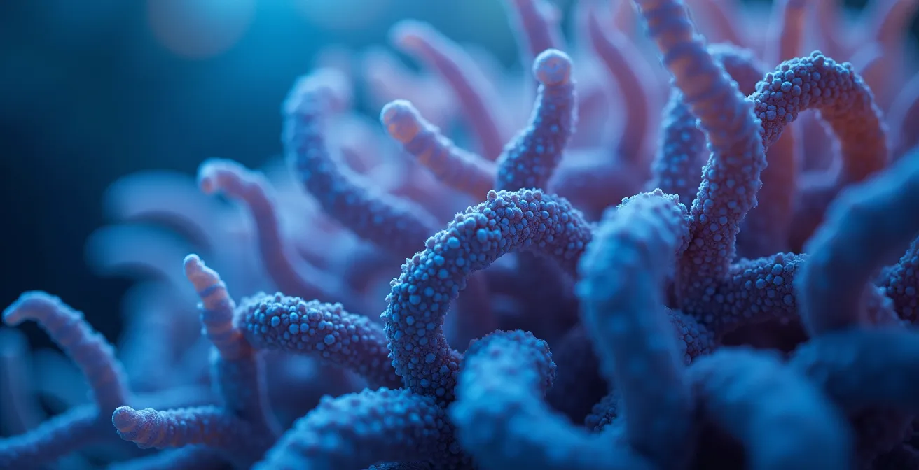 Visualizzazione artistica della neuroplasticità cerebrale durante la meditazione